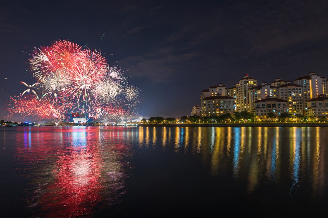 Free stock image of Singapore Fireworks