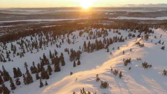 Snow Mountains Drone Footage