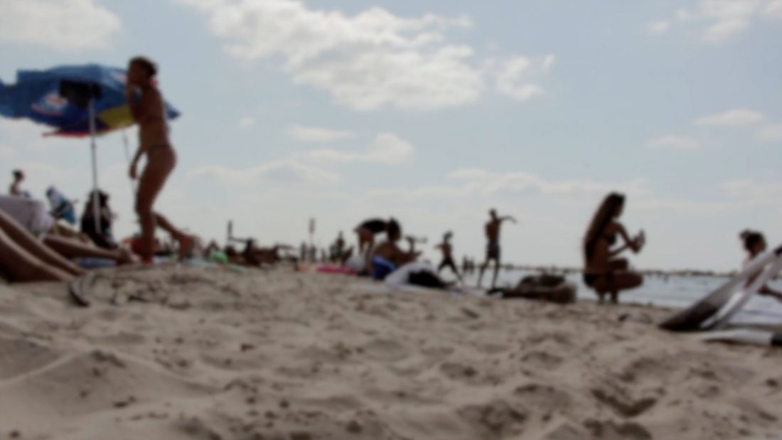 Busy Beach in Summer