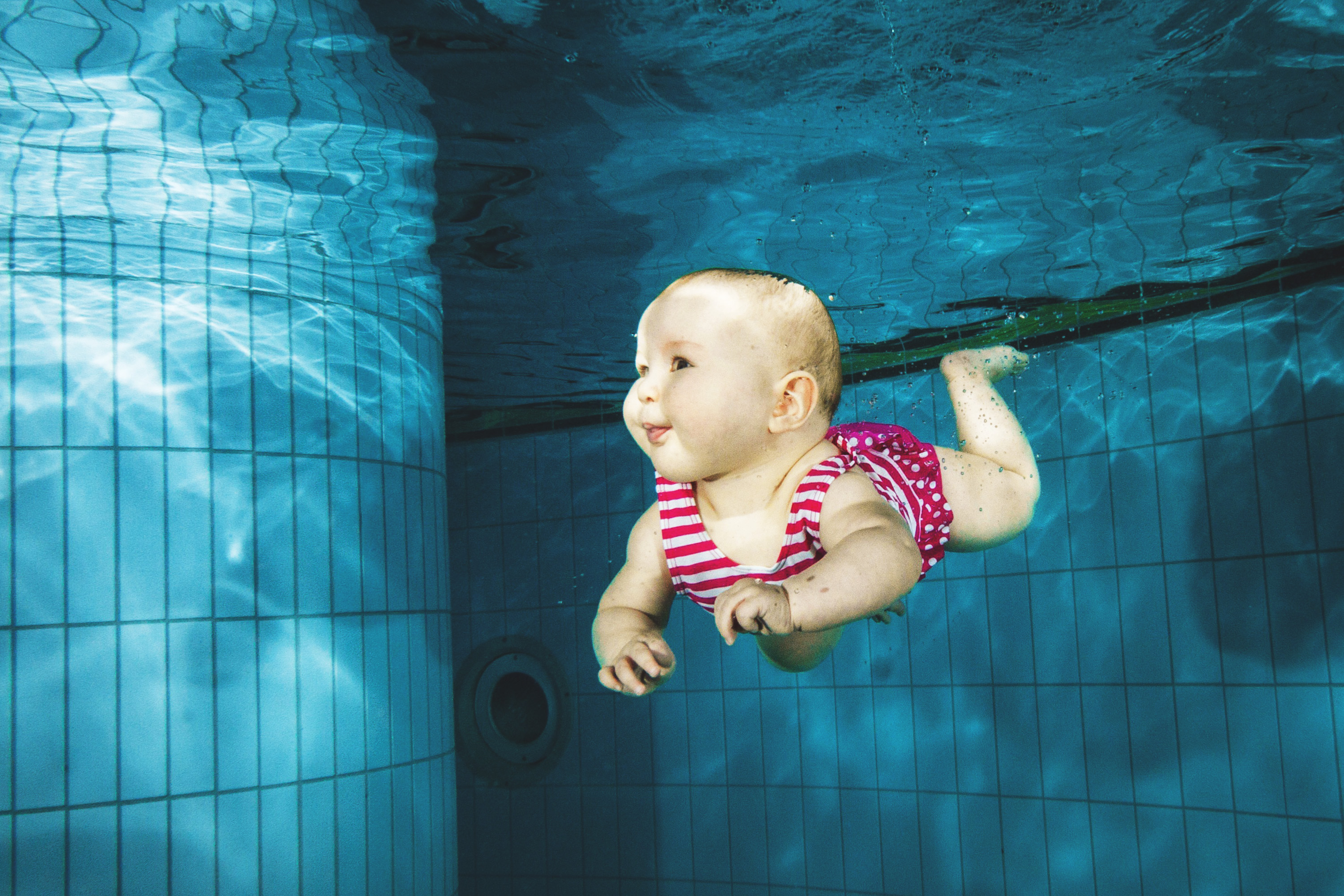 Baby Swimming Royalty-Free Stock Photo