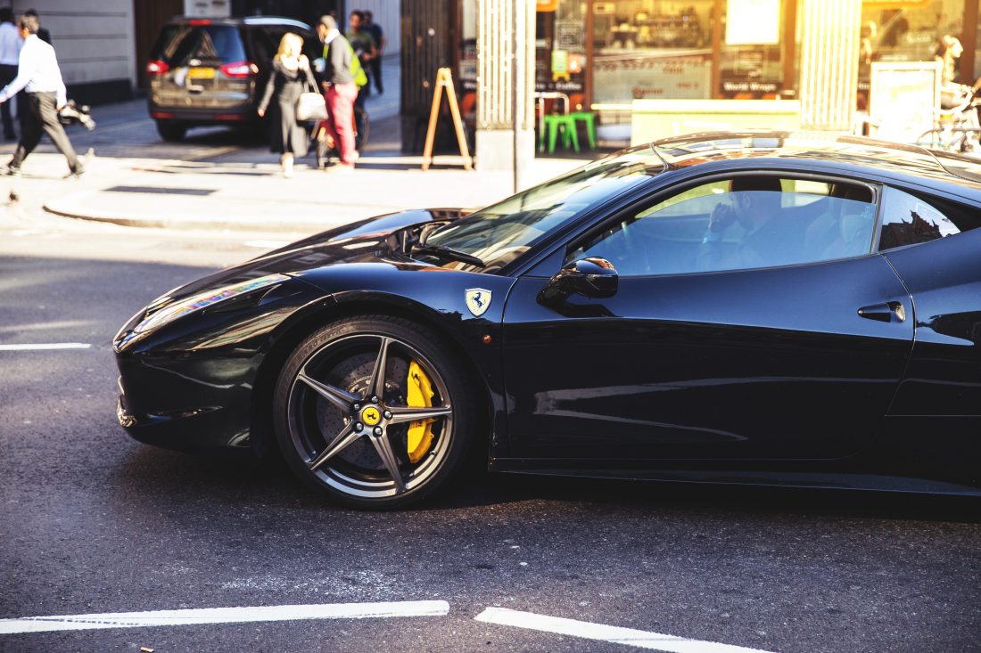 Free stock image of Black Ferrari