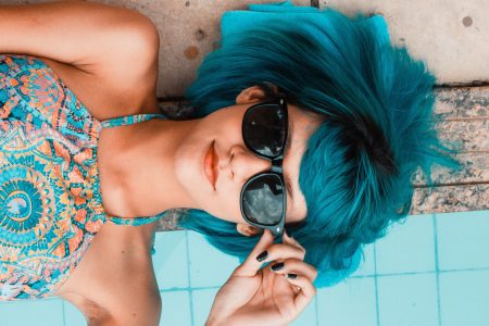 Blue Hair & Sunglasses