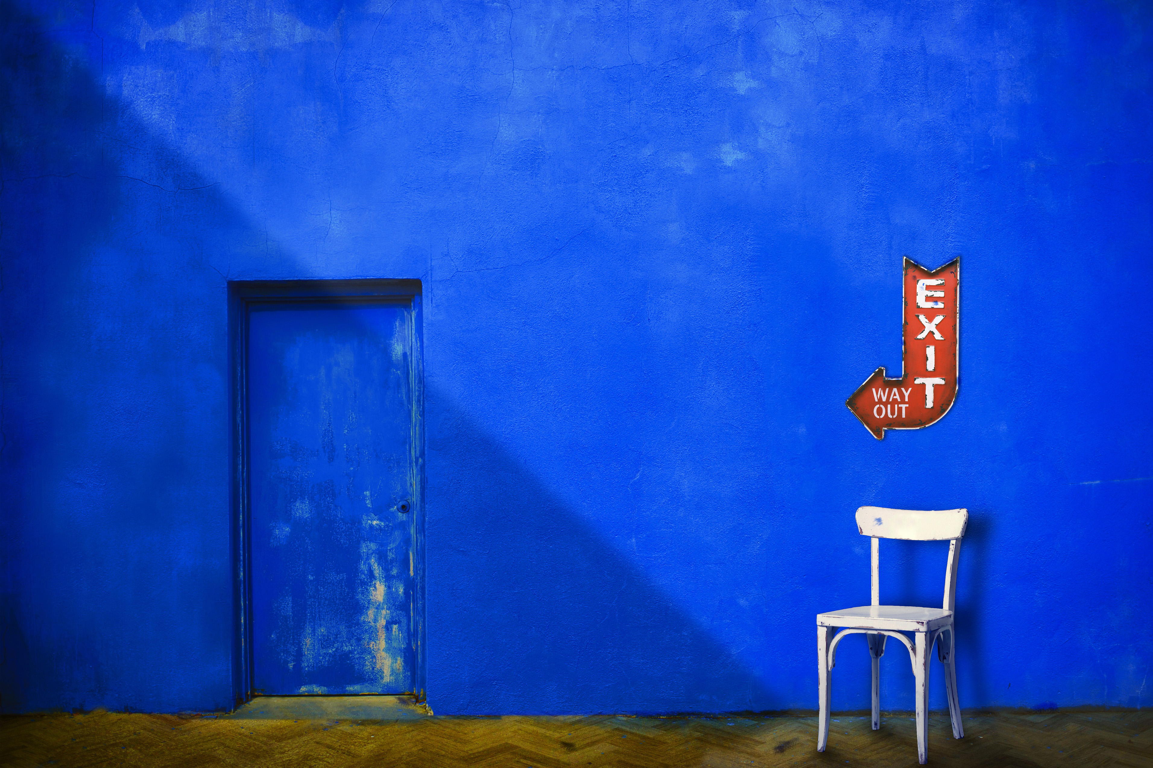 Blue Wall Royalty-Free Stock Photo and Image