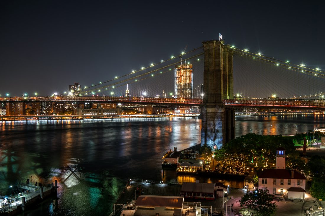 Free stock image of Brooklyn Bridge at Night