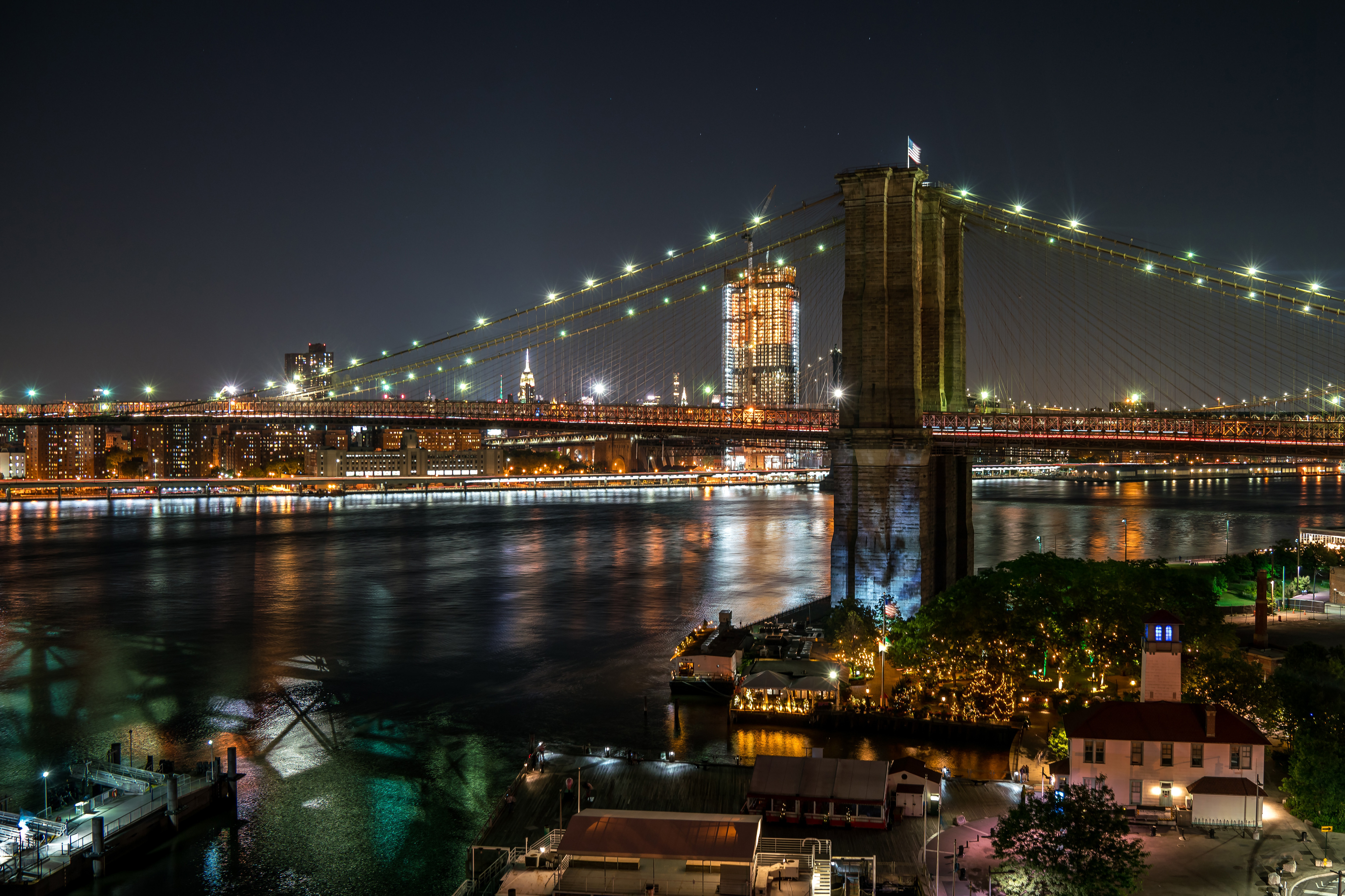 Brooklyn Bridge Park At Night
