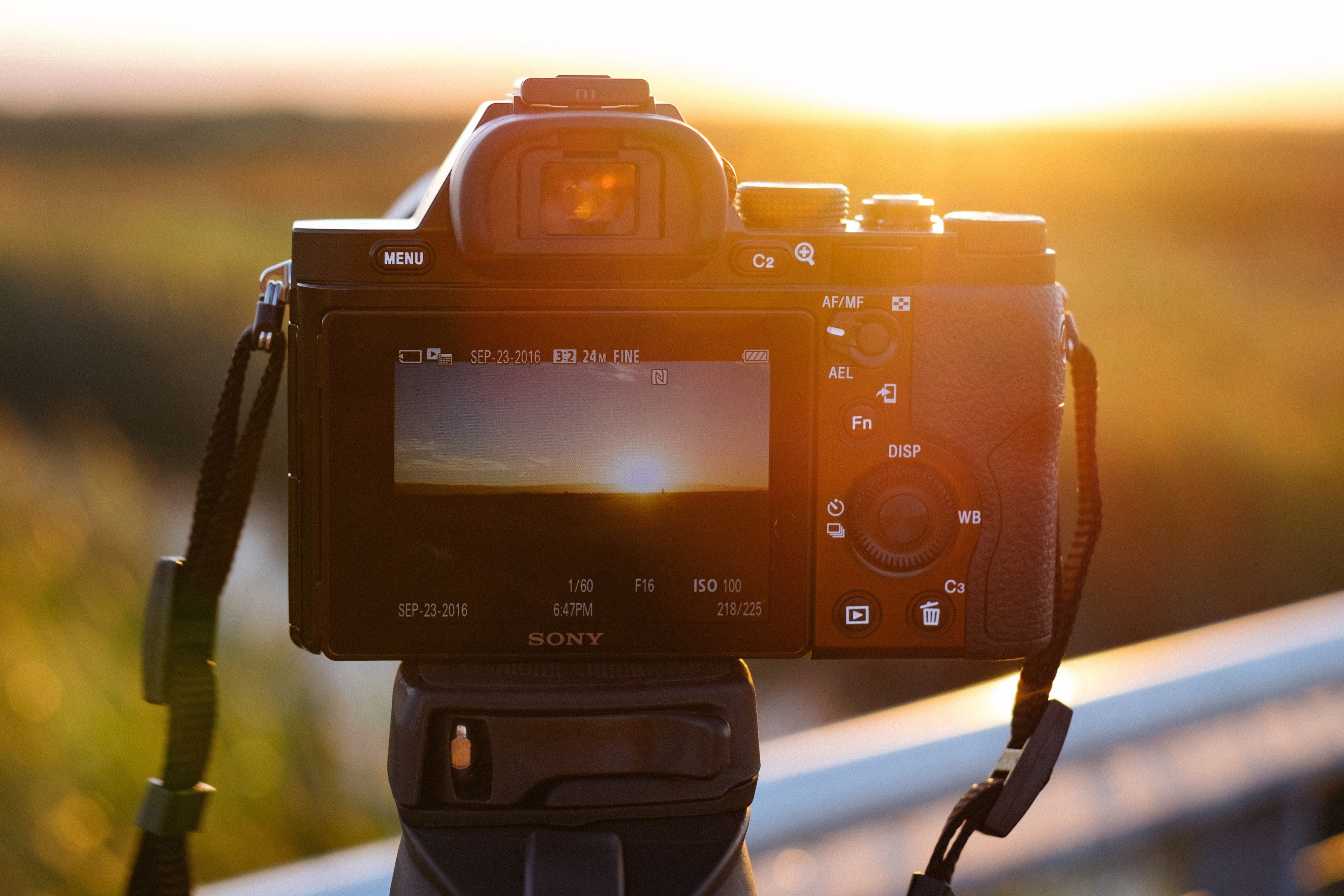 Camera at Sunset Royalty-Free Stock Photo and Image