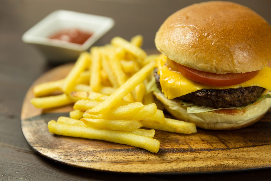 Free stock image of Cheeseburger, Fries & Ketchup