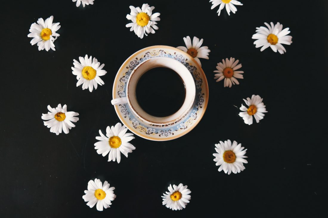 Free stock image of Coffee & Flowers