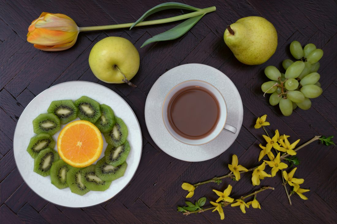 Free stock image of Coffee & Fruit