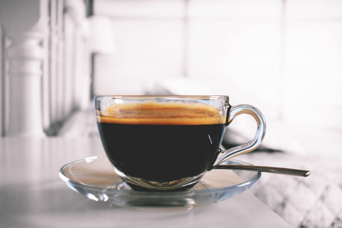 coffee in glass cup