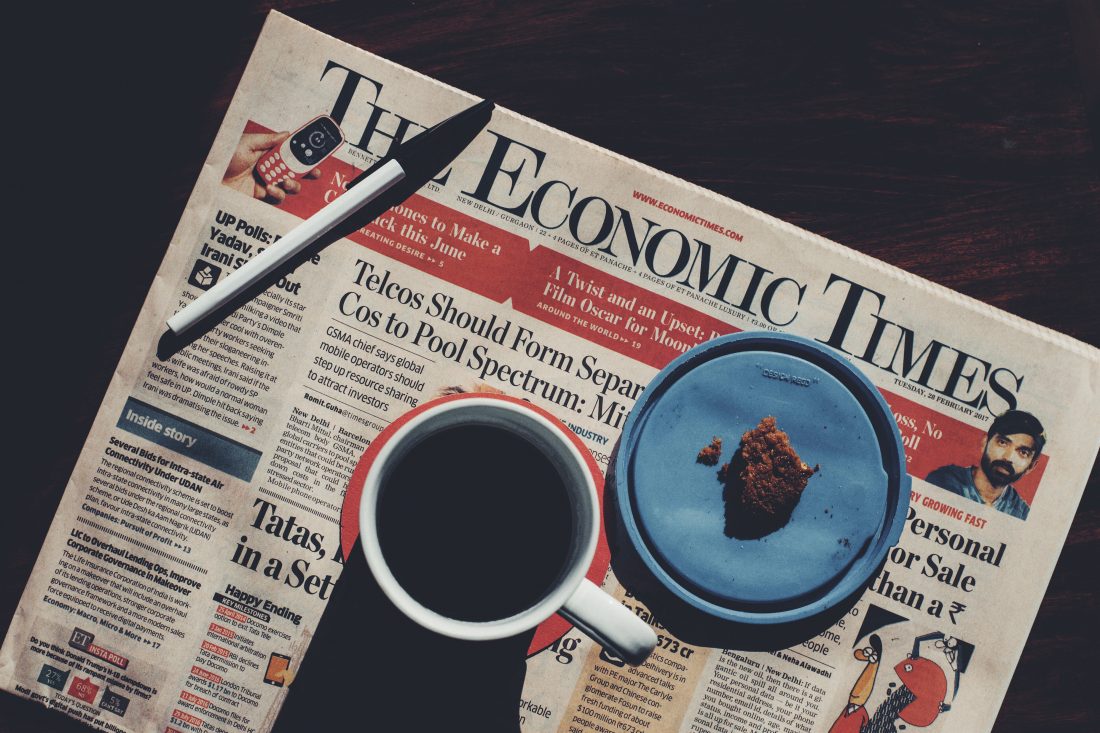 Free stock image of Coffee & Newspaper