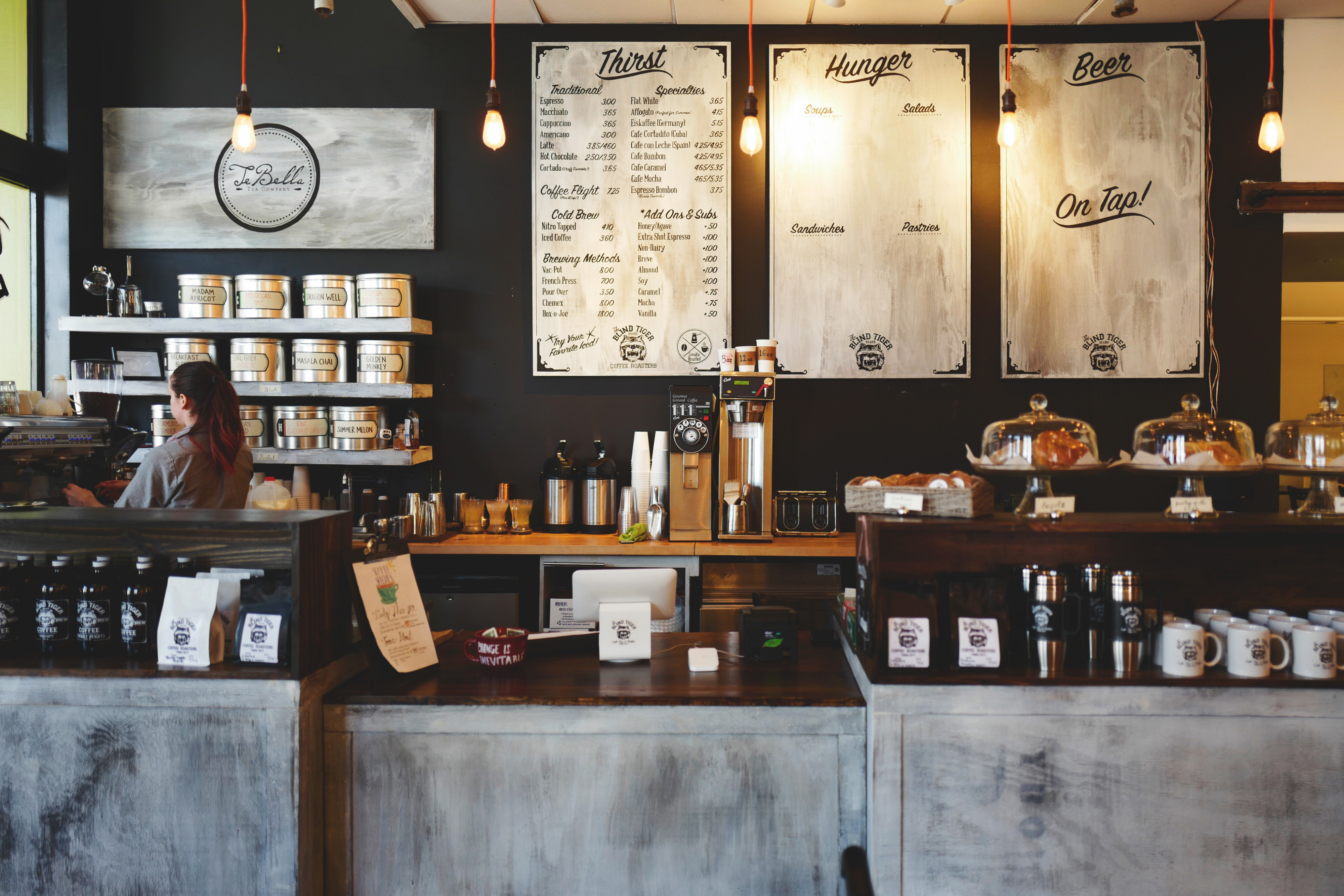 Vintage Coffee Shop Counter Royalty-Free Stock Photo and Image