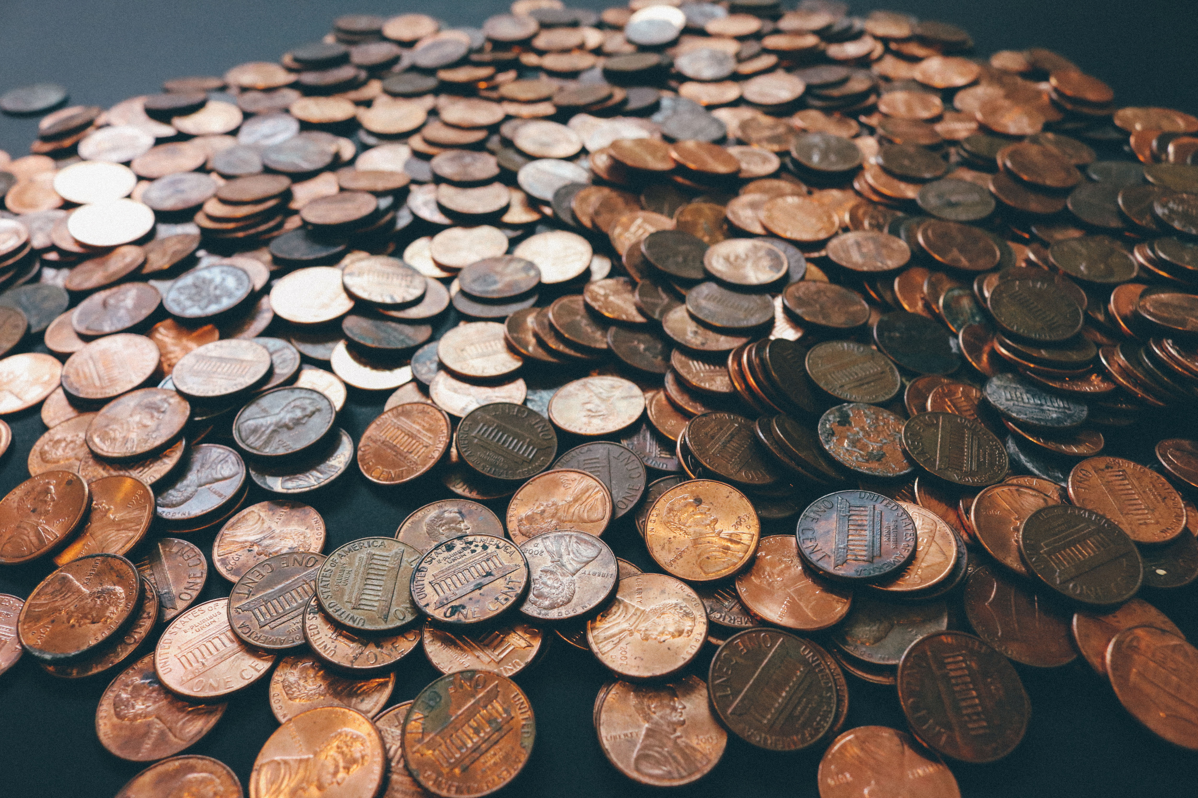 Coins on Table Royalty-Free Stock Photo