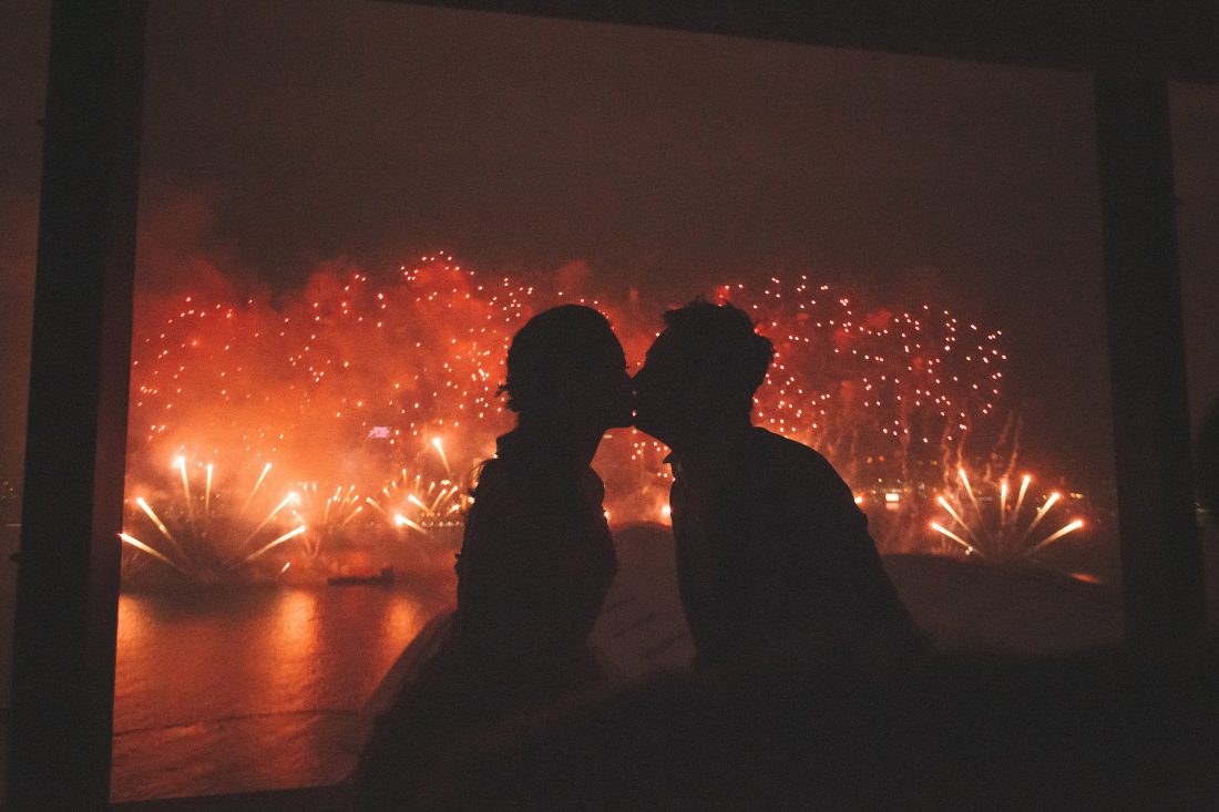 Free stock image of Couple and Fireworks