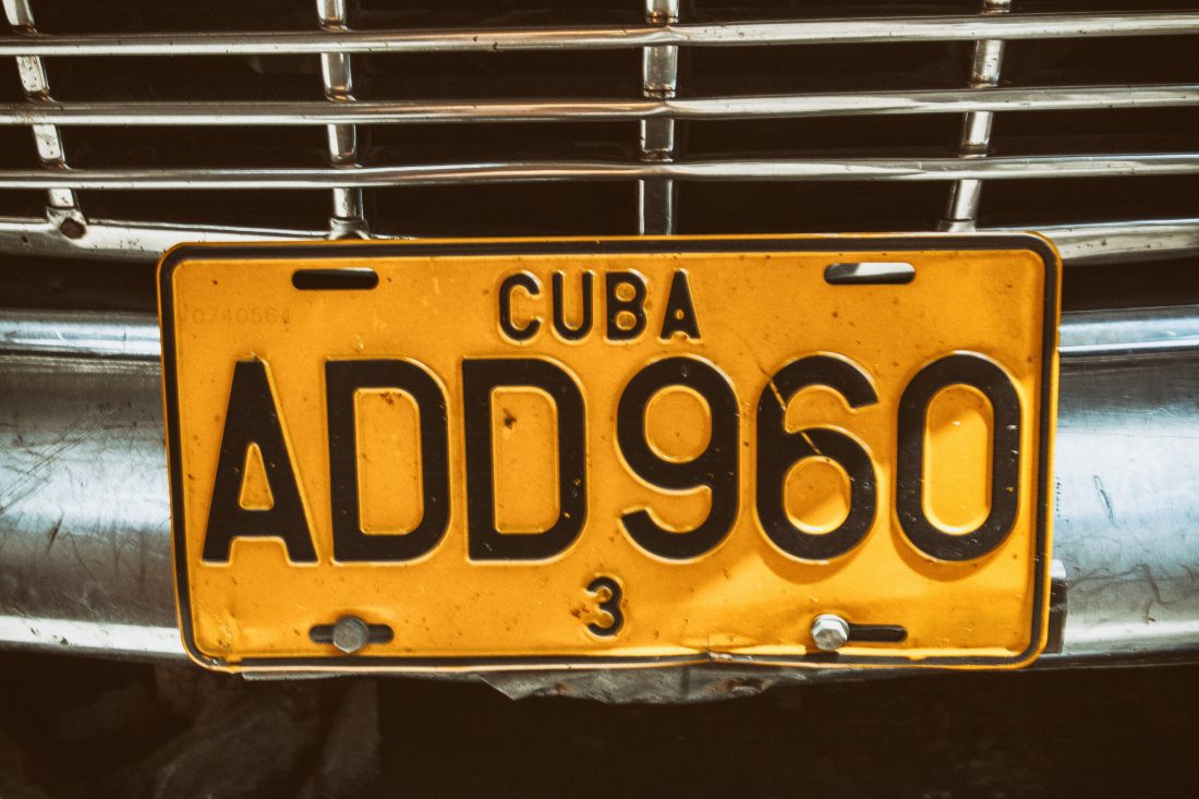 Free stock image of Cuba Licence Plate