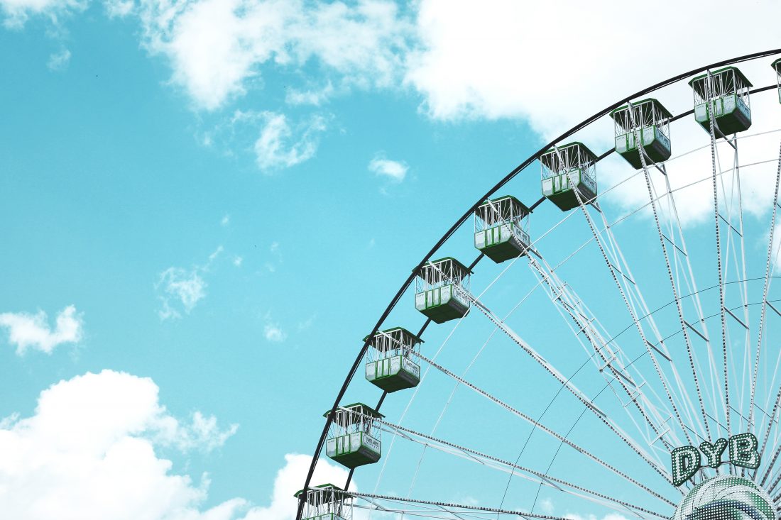 Free stock image of Ferris Wheel & Blue Sky
