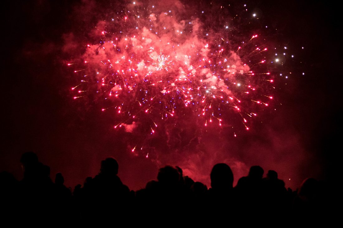 Free stock image of Crowd Watching Fireworks