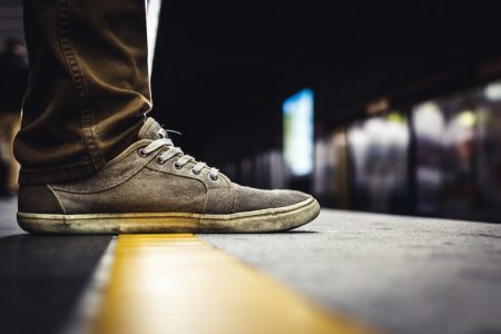 Foot on Train Platform