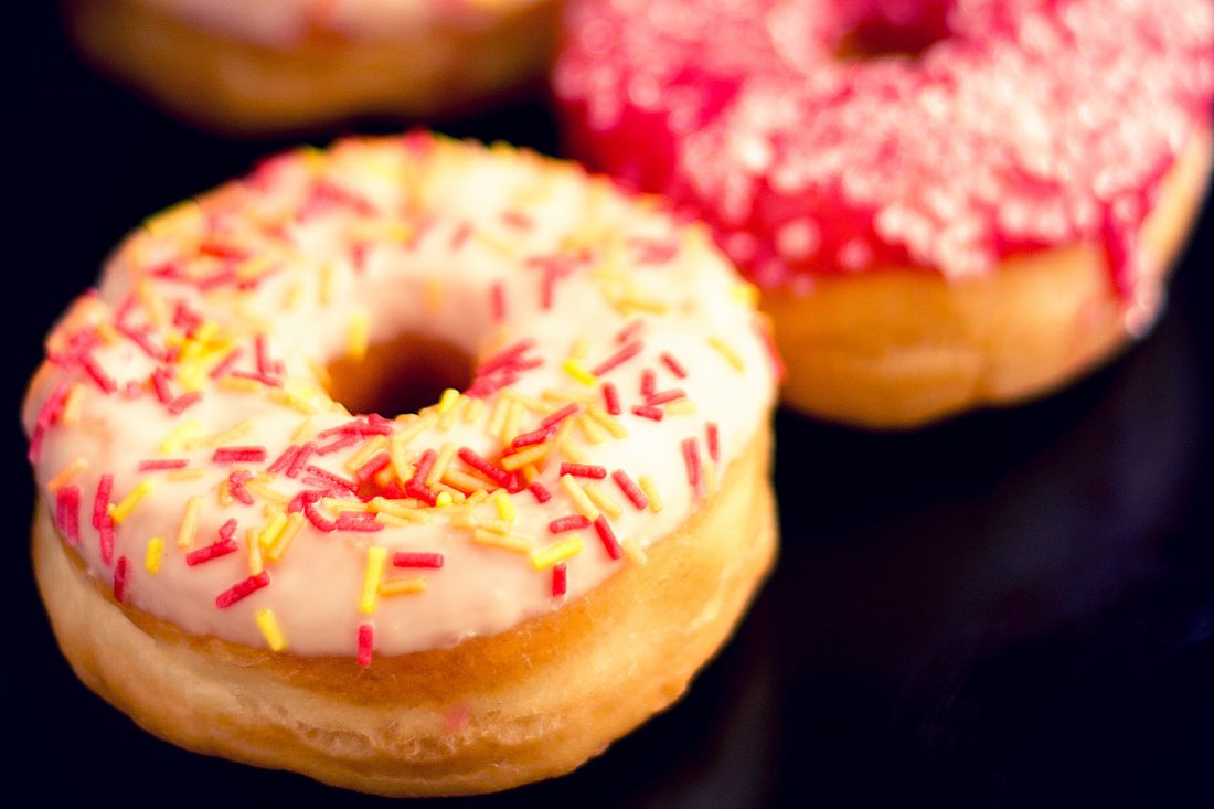 Free stock image of Iced Donuts