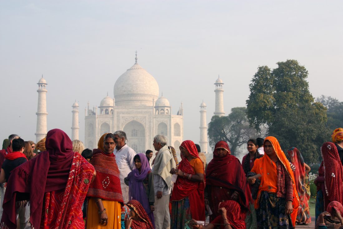 Free stock image of Indians by Taj Mahal