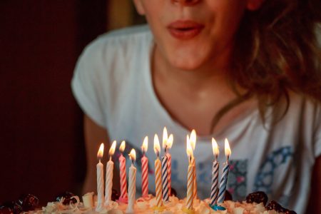 Girl with Birthday Cake