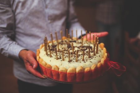 Man Holding Birthday Cake