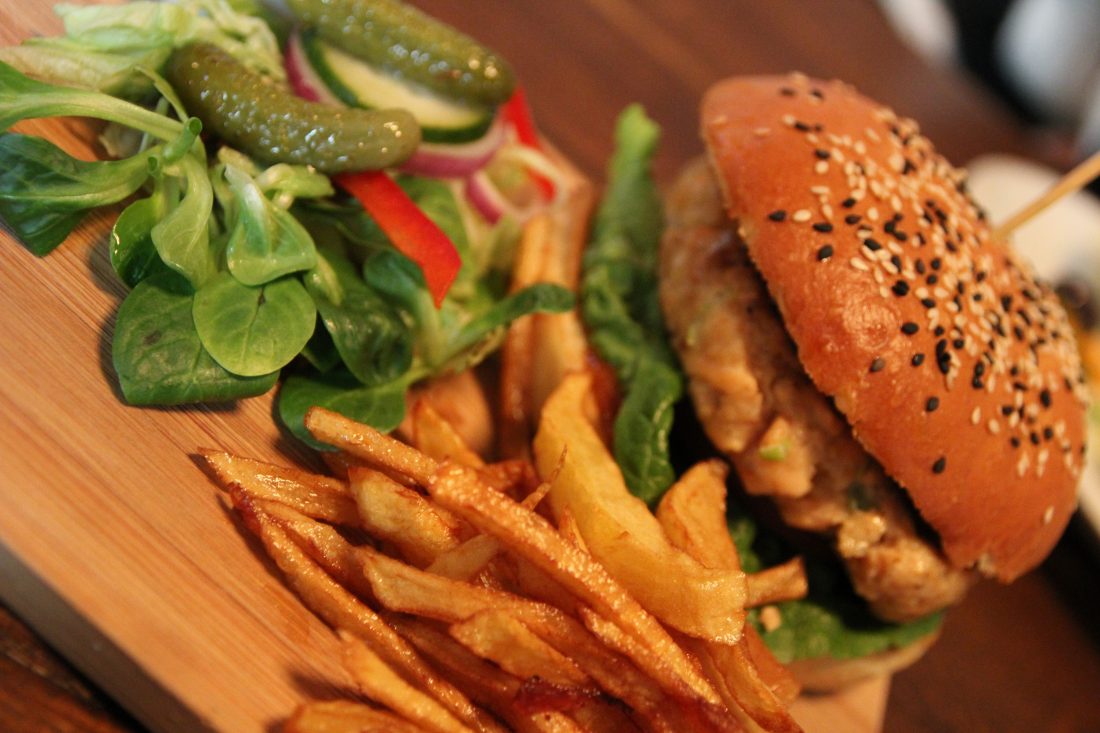 Free stock image of Burger Fries & Salad