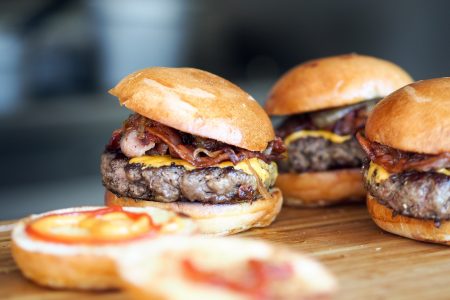 Sumptious Burgers with Bacon & Cheese