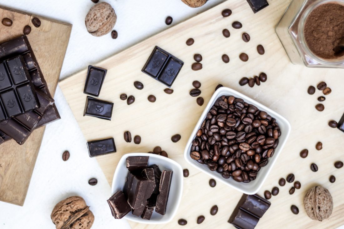 Free stock image of Chocolate Bar & Coffee Beans