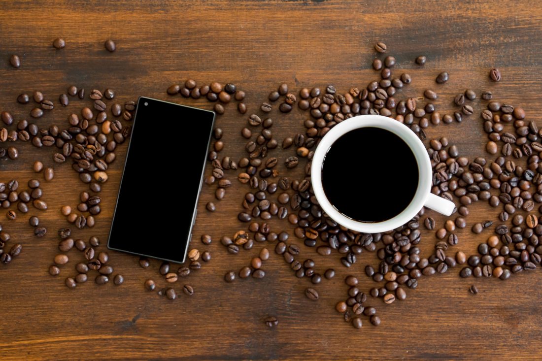 Free stock image of Coffee & Phone