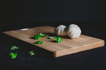 Garlic Herbs in Kitchen