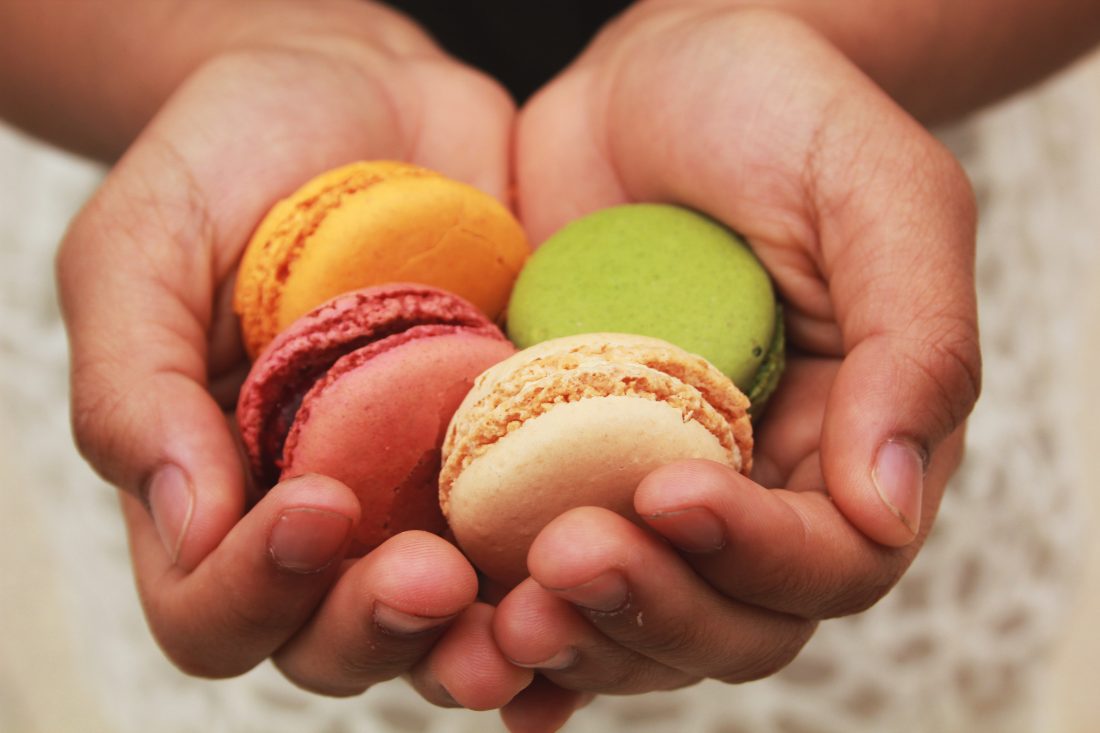 Free stock image of H&s Holding Macarons