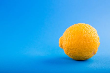 Lemon on Blue Background