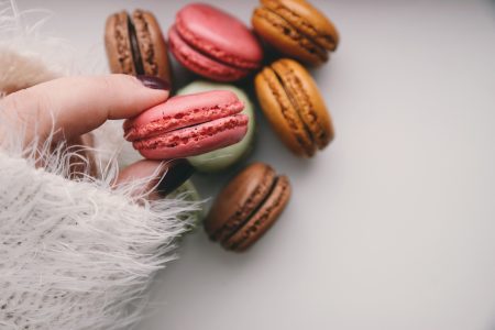 Woman Holding Macarons