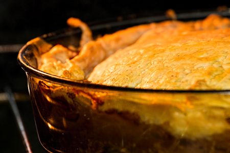 Meat Pie in Oven