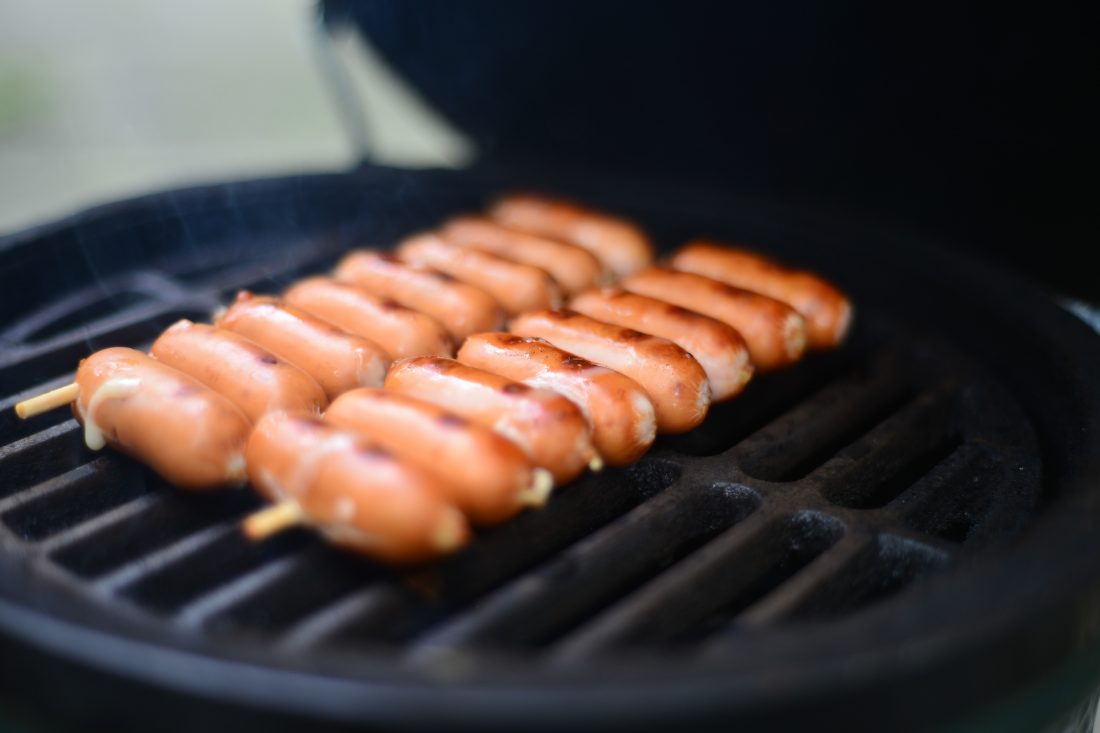 Free stock image of Sausages on Barbecue Grill