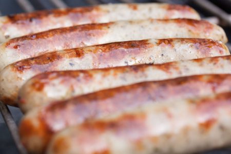 Sausages Grilling on Barbecue