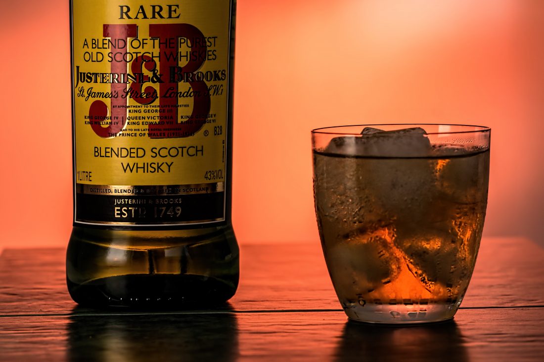 Free stock image of Scotch Whisky Bottle & Glass