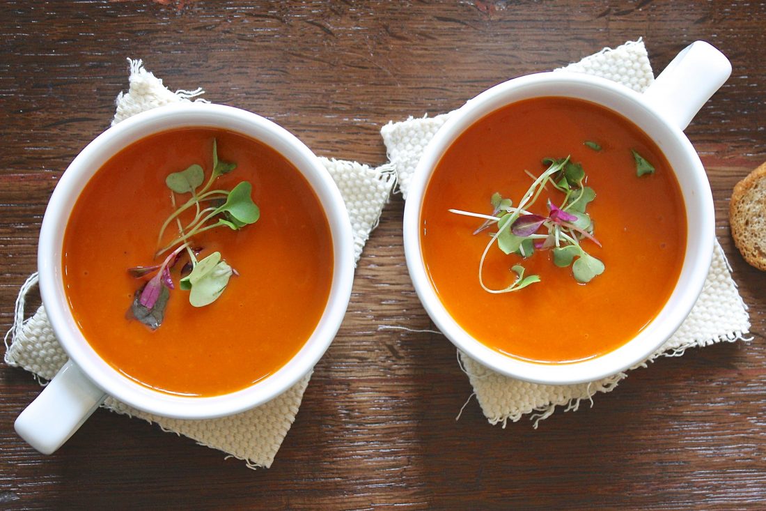 Free stock image of Bowls of Tomato Soup