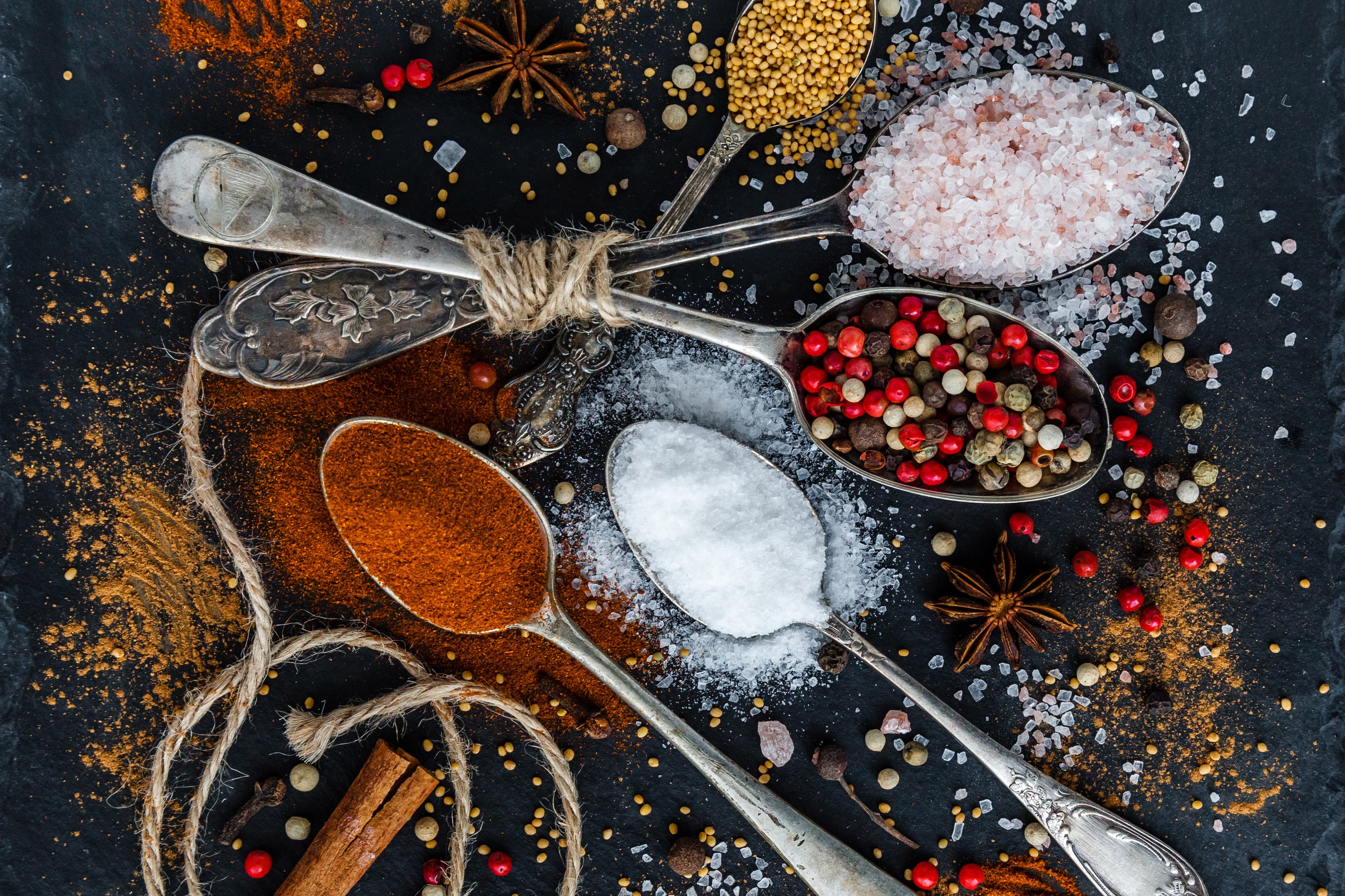 Spices on Spoons Royalty-Free Stock Photo