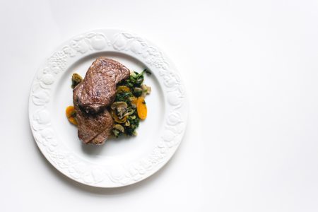 Beef Steak on White Plate