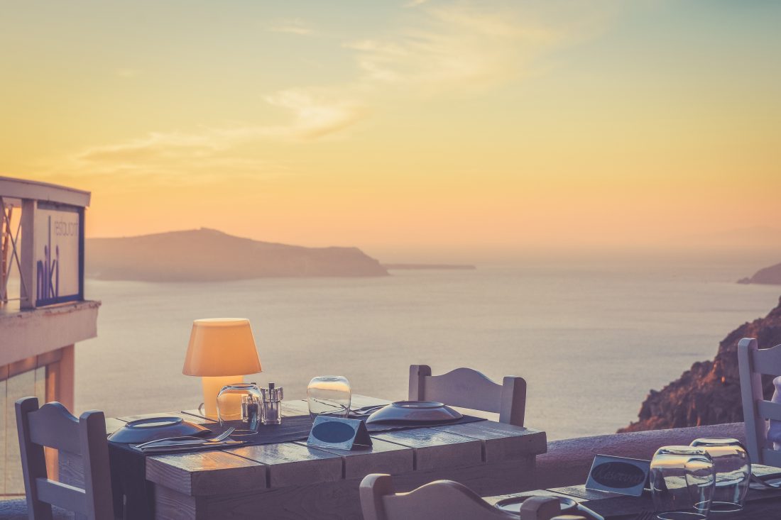 Free stock image of Beautiful Summer Setting Dinner Table at Sunset