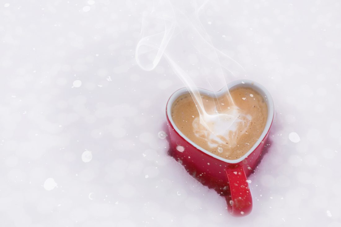Free stock image of Love Coffee in Snow