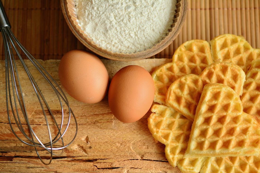 Free stock image of Eggs & Waffles Breakfast