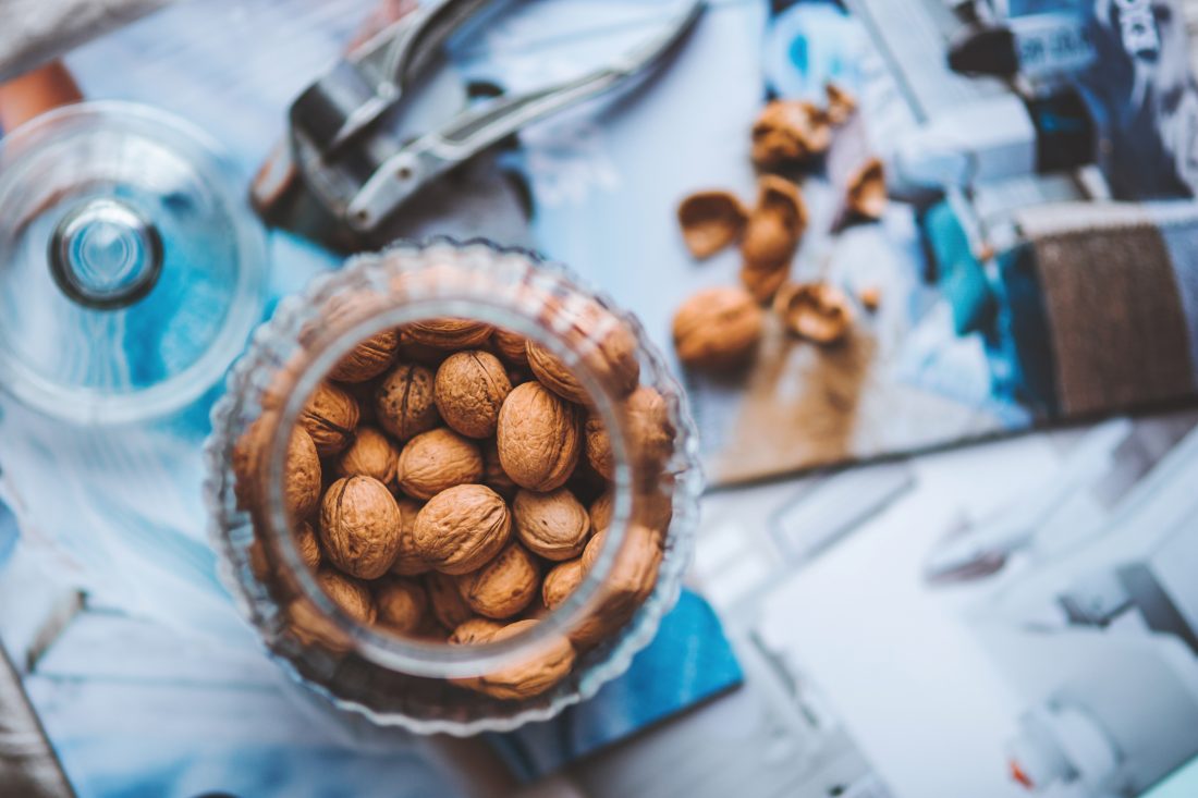 Free stock image of Jar of Walnuts