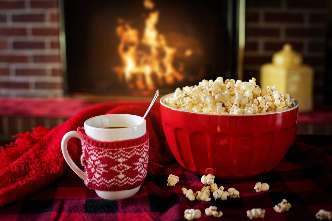 Free stock image of Winter Popcorn & Hot Coffee