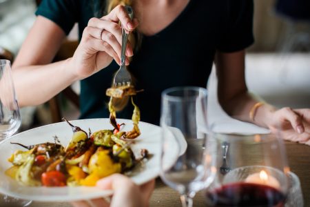 Woman Eating Dinner