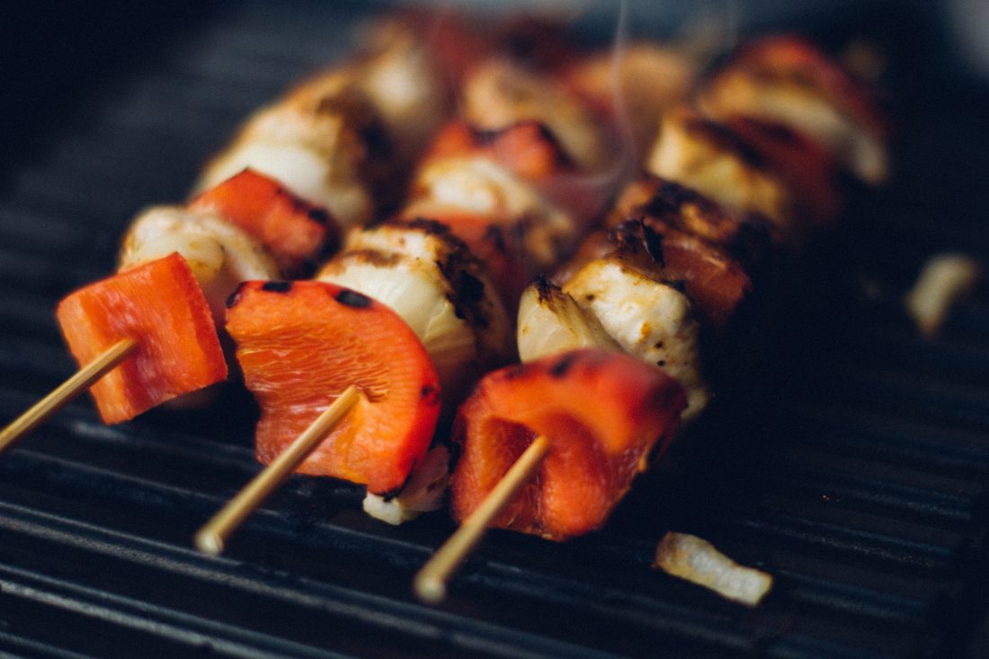 Free stock image of Kebabs on BBQ