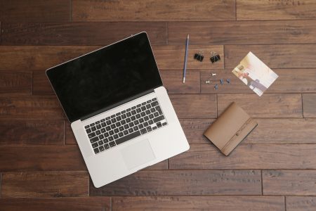 Laptop Computer & Notepad