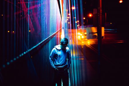 Man in City Lights